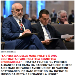sporcarsi le mani Luigi di Maio vaccini Albania