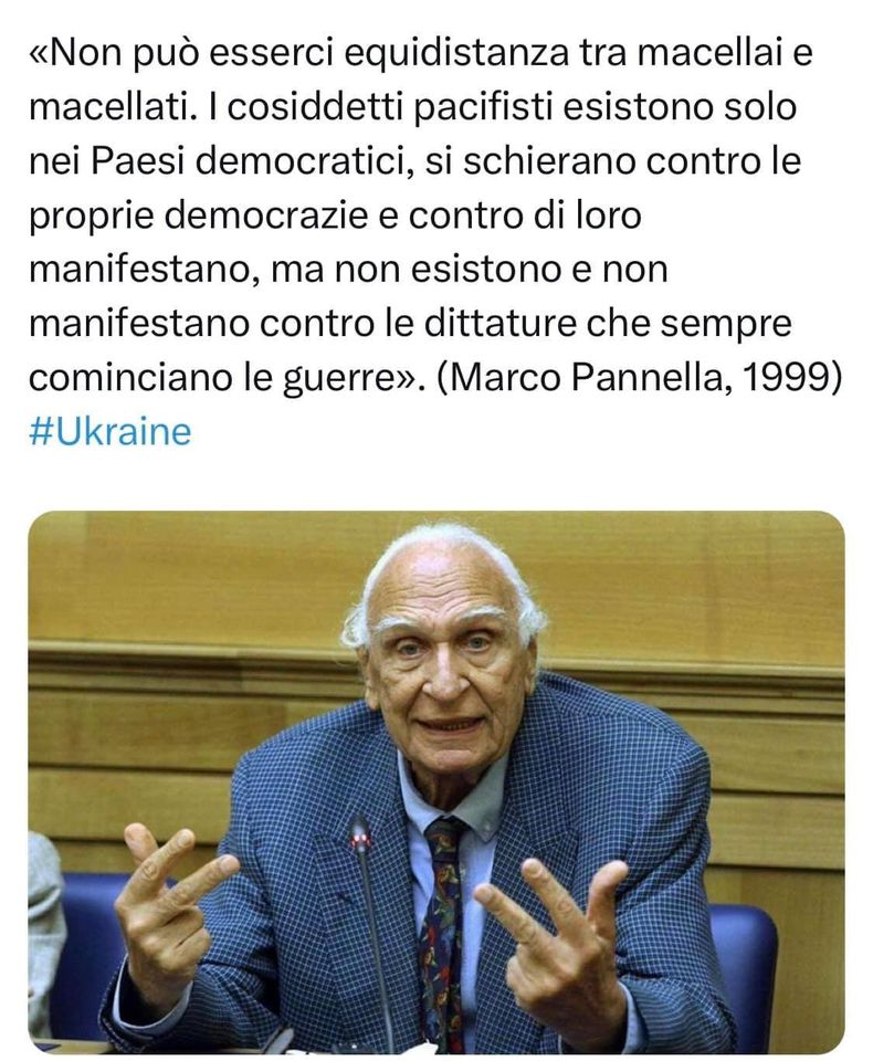 Marco Pannella contro i pacifisti