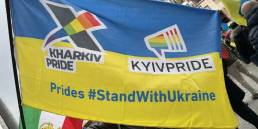 bandiera pride corteo Ucraina Milano 24 febbraio 2024